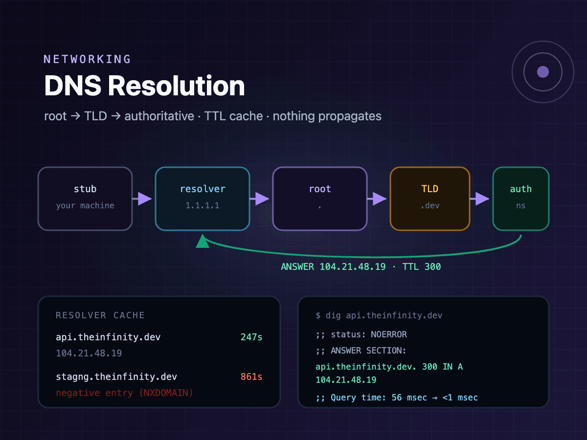 DNS Resolution & TTL Caching